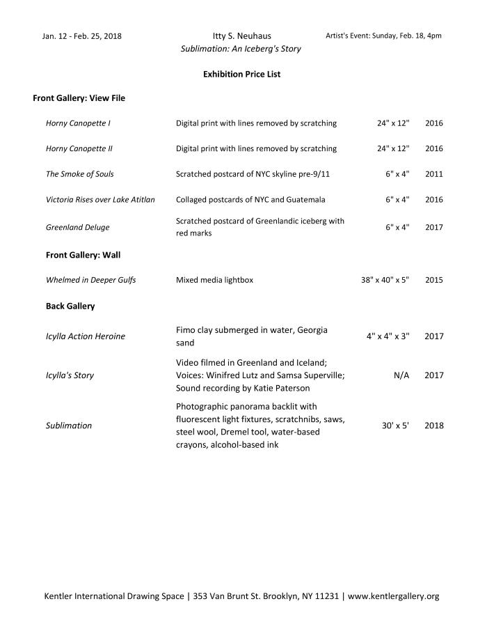 Itty Neuhaus, Sublimation: An Iceberg's Story