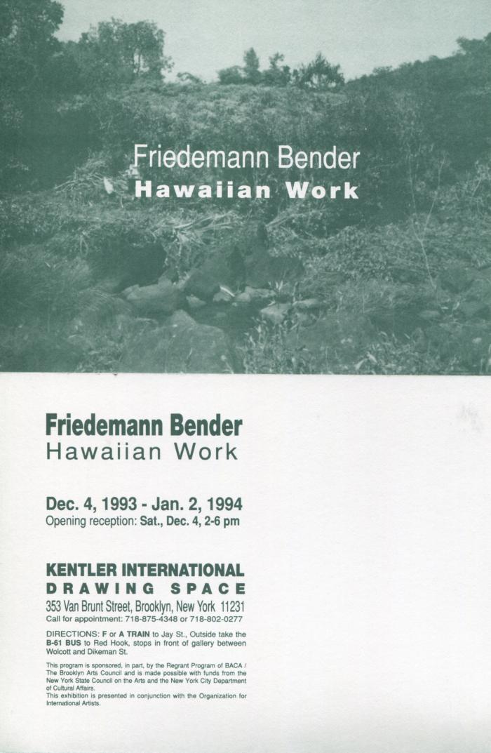 Friedemann Bender, Hawaiian Work