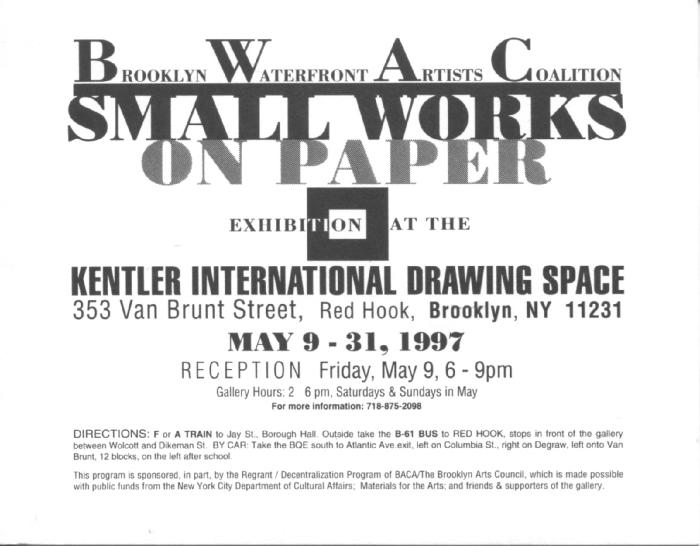 BWAC: Small Works on Paper, 1997