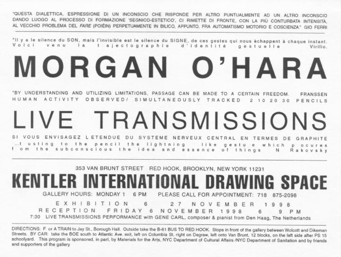 Morgan O'Hara, "Live Transmissions"